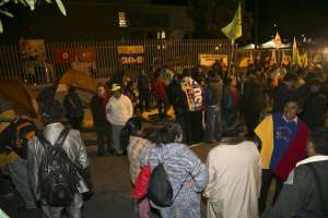 Los manifestantes se concentran en el parque El Arbolito y exteriores de la Asamblea. Foto: Mario Egas / El Tel&eacute;grafo 