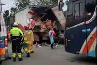 El siniestro de tránsito ocurrió en la autopista Cuenca-Azogues.