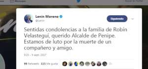 Presidente lamenta fallecimiento del alcalde y funcionarios de Penipe