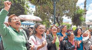 Las mujeres ind&iacute;genas, campesinas y montubias llegaron ayer a la Plaza de la Independencia. Piden mayor participaci&oacute;n en la toma de decisiones. Foto: Miguel Jim&eacute;nez/El Tel&eacute;grafo 