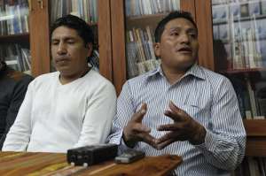 Jos&eacute; Luis Lema y Edwin Punguil aseguraron estar satisfechos por el fallo del Tribunal porque se demuestra su inocencia. Foto: John Guevara / EL TEL&Eacute;GRAFO
