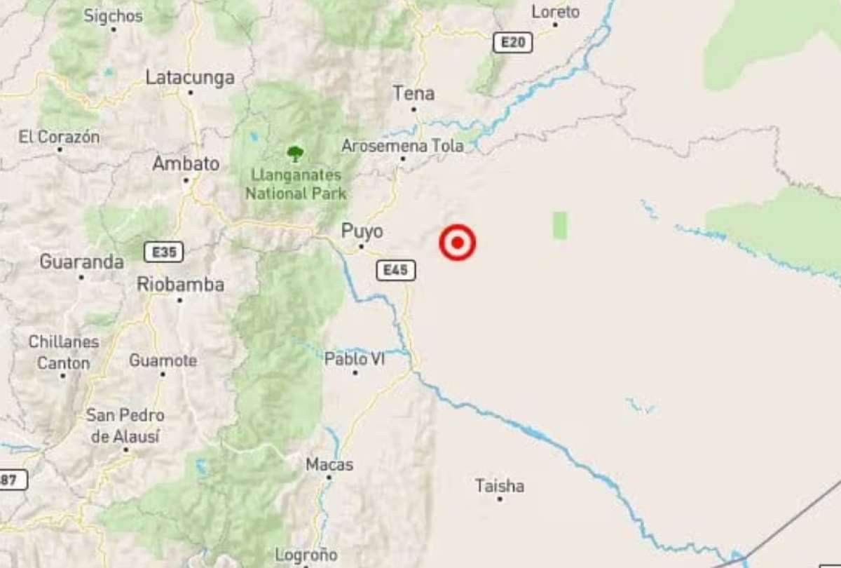 El sismo en Puyo ocurri&oacute; a las 09:15 de este viernes, 10 de abril de 2026.