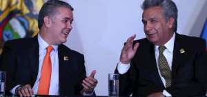 Los mandatarios de Colombia, Iv&aacute;n Duque (I), y de Ecuador, Len&iacute;n Moreno, abordar&aacute;n temas relacionados a la frontera norte.