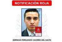 Interpol activó la alerta de difusión roja para dar con el paradero de Cáceres.