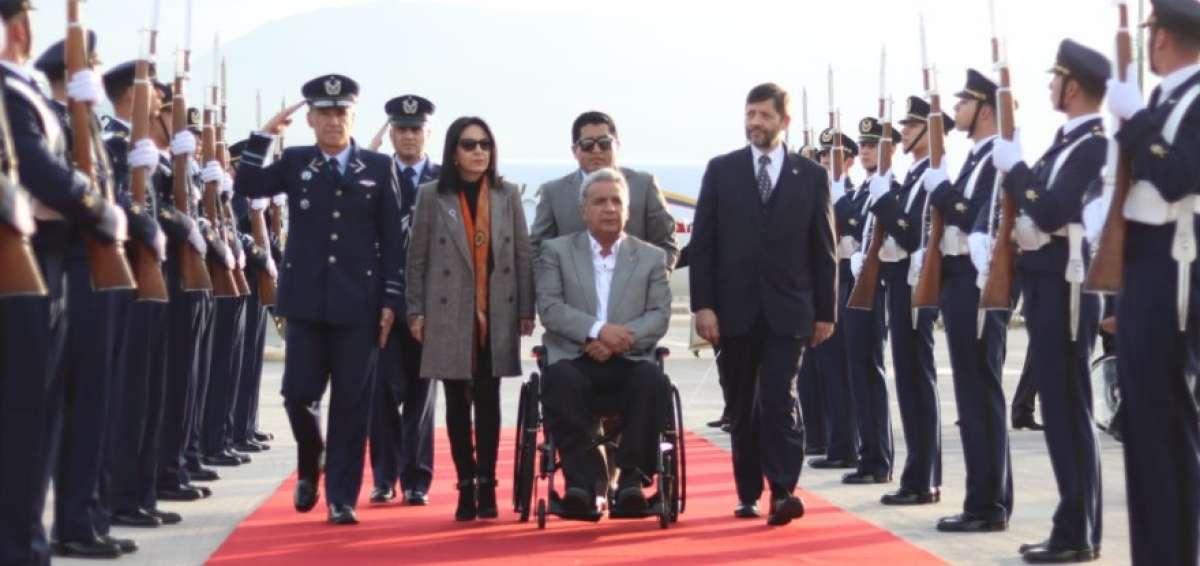 El presidente Len&iacute;n Moreno lleg&oacute; a Chile.