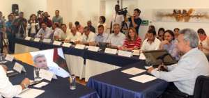 El presidente Moreno tuvo un conversatorio esta tarde con los medios manabitas.