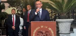 El vicepresidente Jorge Glas durante un evento la ma&ntilde;ana de este lunes. 