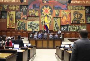 El Pleno de la Asamblea Nacional durante la sesi&oacute;n en la que se aprob&oacute; la resoluci&oacute;n con 79 votos afirmativos.