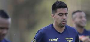 Cristhian Noboa durante los entrenamientos de la Tricolor. 