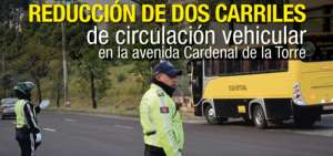 Reducci&oacute;n de dos carriles en la avenida Cardenal de la Torre