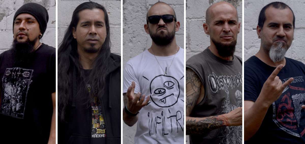 De izquierda a derecha: Germ&aacute;n Mora, bajista; Nelson Rodr&iacute;guez, guitarrista; Daniel Cisneros, vocalista; Igor Icaza, baterista; Javier Enr&iacute;quez, guitarrista.