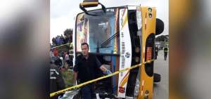 El d&iacute;a del accidente, el bus se volc&oacute; luego de chocar contra un cami&oacute;n.