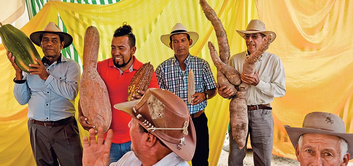Los agricultores expusieron sus productos a los asistentes a la cita agr&iacute;cola.