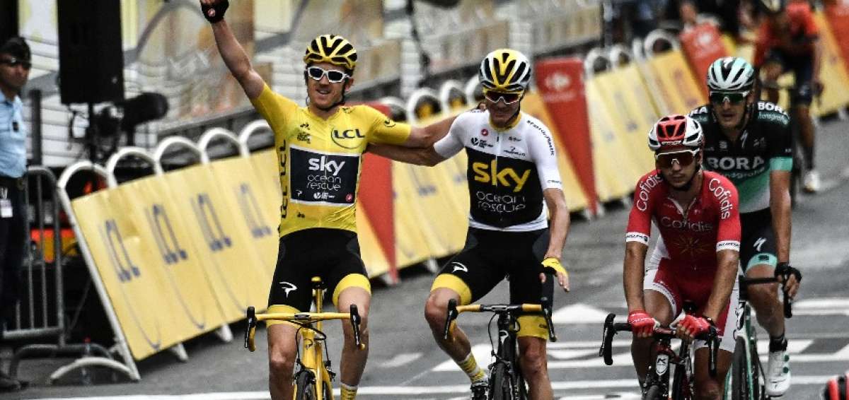 El gal&eacute;s Geraint Thomas (Izq.) conquist&oacute; este domingo por primera vez en su carrera el Tour de Francia.