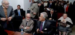 Los integrantes de la autodenominada Comisi&oacute;n Anticorrupci&oacute;n durante la audiencia en el juzgado.